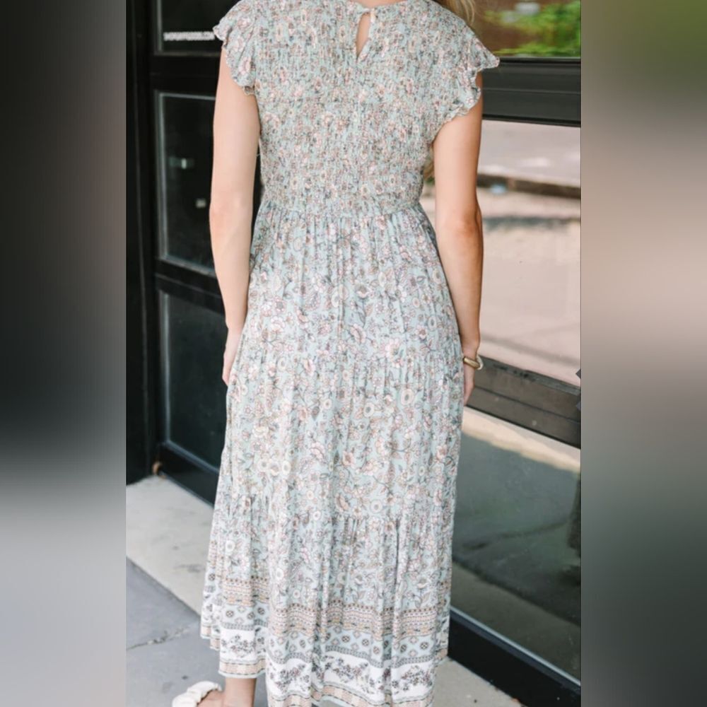 Perch by Blu Pepper Midi Dress. Cottagecore, Coastal, Floral - Picture 6 of 16